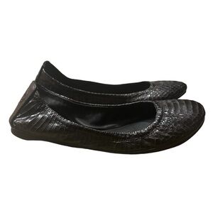 TORY BURCH Snakeskin Embossed Leather Eddie No Logo Ballerina Flats Size 5